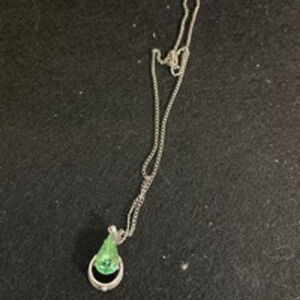 Vintage Serento Sterling Silver Women's Swarovski Green Crystal Necklace